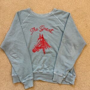 The Great College Sweatshirt with Red Horse Graphic Size M